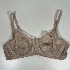 SKARLETT BLUE MINX‎ LACE BALCONETTE BRA IN Beige Tan Pink SIZE 36D